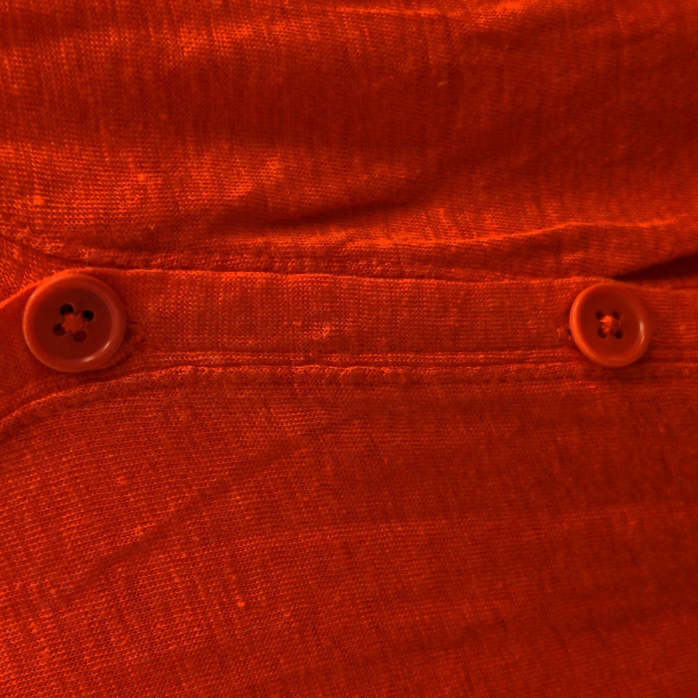 New J Crew 100 Thin Linen Women's Red Orange Cardigan Sweater, XXS, Runs Larger - Picture 3 of 6